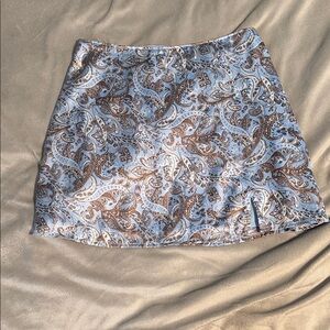 Hollister Blue and Brown Paisley Mini Skirt